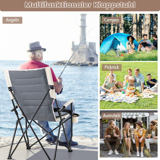Costway Chair Beach Brown 63x72x102cm