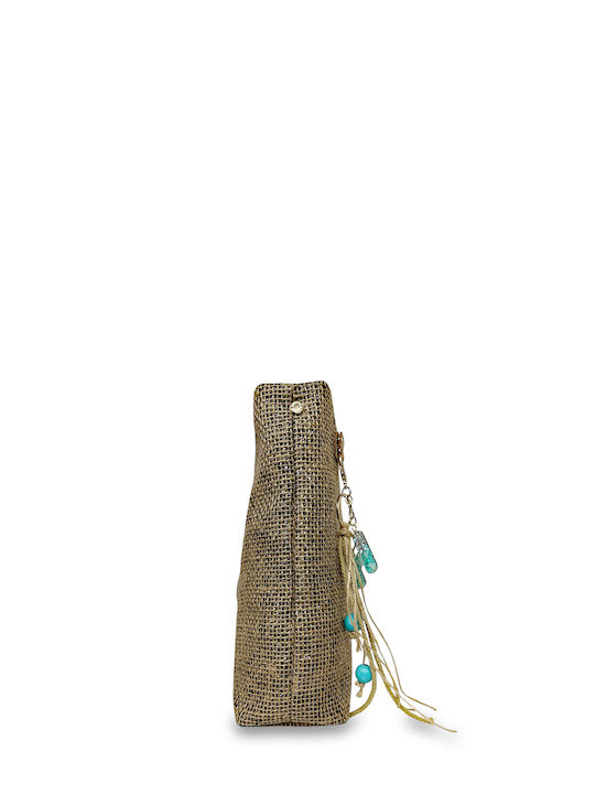 Damen Rattan Crossbody Tasche Schwarz