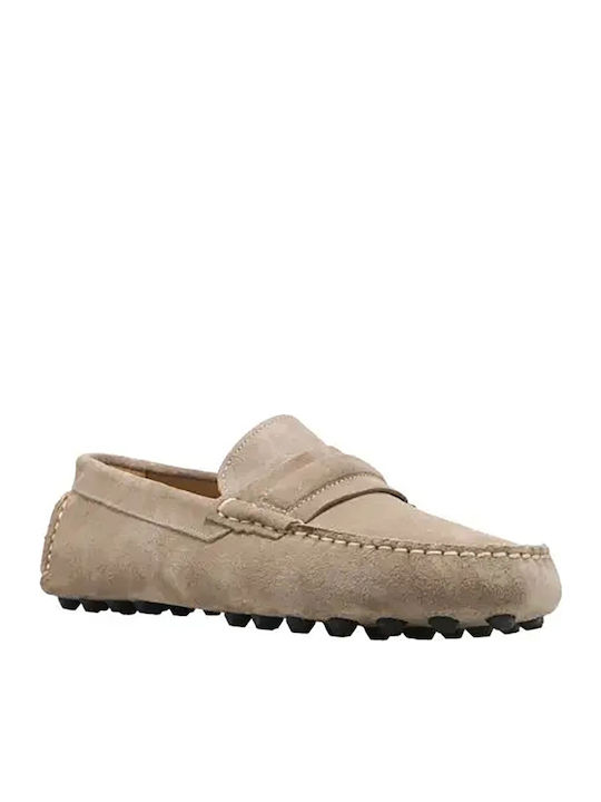 Men's Suede Loafers Beige