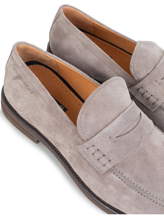 Suede Ανδρικά Μοκασίνια σε Γκρι Χρώμα Regular Fit