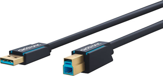 Clicktronic USB 3.0 Kabel USB-A-Stecker - USB-B-Stecker Blau 3m