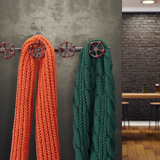 Vintage Wall Coat Rack with 4 Hooks Dimensions 6.5 x 46.5 x 6 Cm Relaxdays