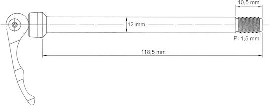 Front Wheel Axle Novatec M12x118.5mm 321086