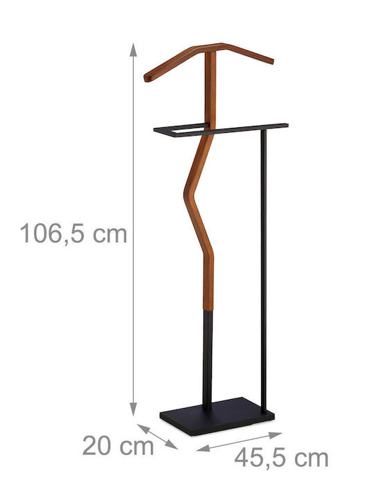Поставка за палта Relaxdays от бамбук и метал 106.5 x 45.5 x 20 см
