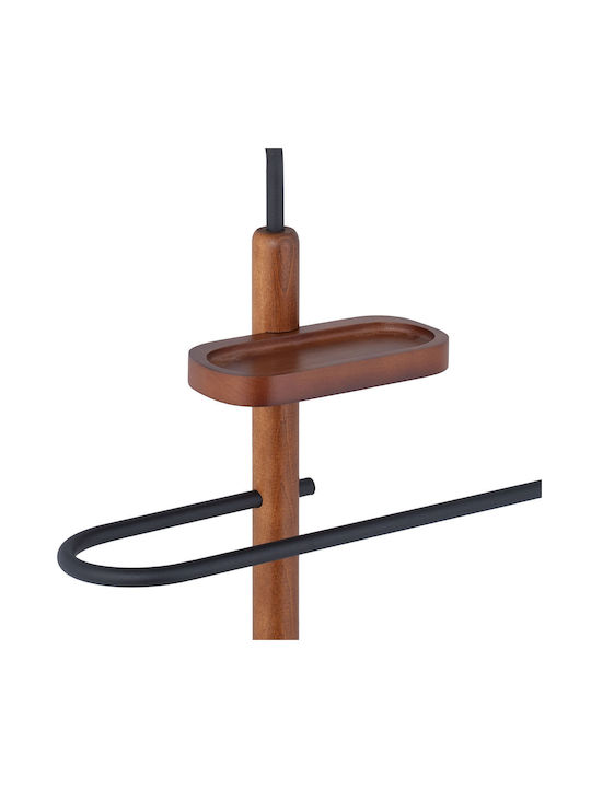 Garderobenständer Regal aus Stahl MDF 116 x 47 x 28 cm Schwarz