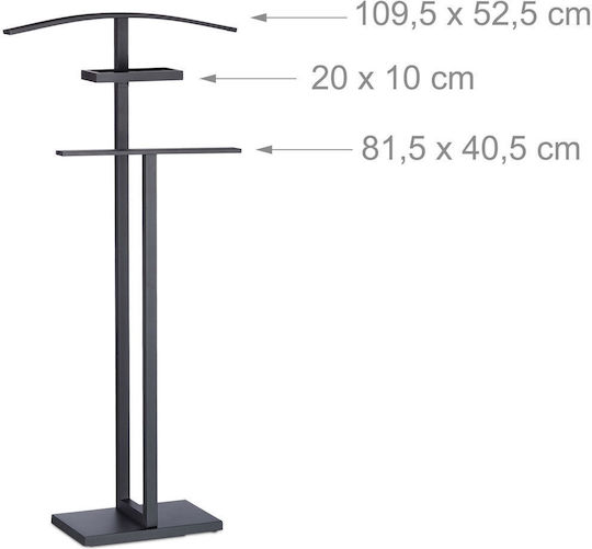 Relaxdays Coat Rack Metal Black 112 X 52.5 X 20 Cm