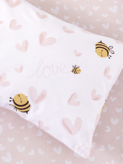 Kocoon Сет Бебешка Долен Калъф с Калъфка за Възглавница Bee Love 110x145см.