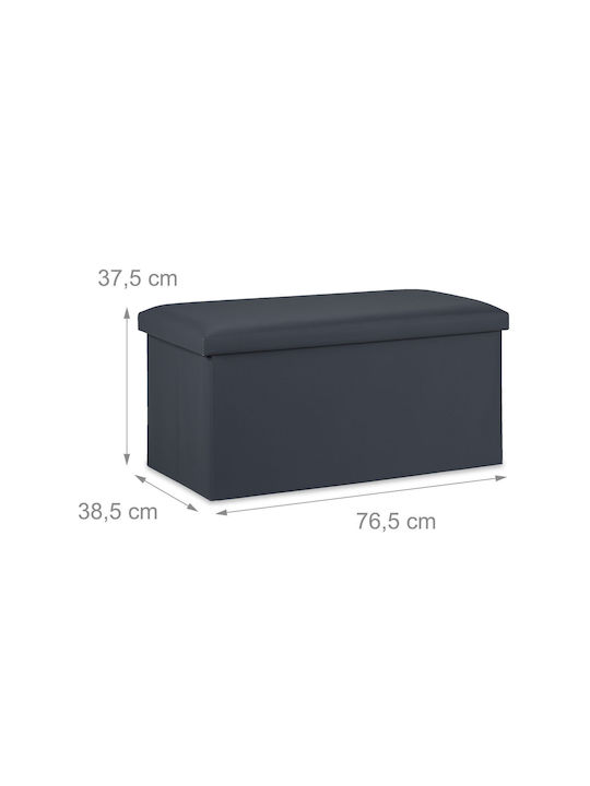 Scaune Camera de zi Cu spațiu de depozitare Tapițat cu Piele Ecologică Antracit 37.5x76.5x38.5buc