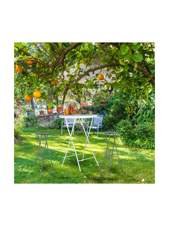 Outdoor Rattan Bar Stool Grey 2 Pieces 45x34x80cm