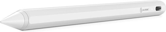 Alogic iPad Stylus Pen with Wireless Charging Digital with Palm Rejection for iPad in White color ALIPSW-WH