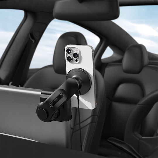 Spigen Tesla Taplock Magsafe Car Mount Charger Car Mobile Mount with Magnet and Wireless Charging MagSafe Black