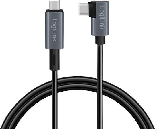 LogiLink USB 2.0 Cable USB-C male - USB-C 100W PD Μαύρο 1m CU0182