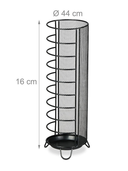 Suport din oțel pentru umbrele, dimensiuni 44 x 16 cm, negru Relaxdays