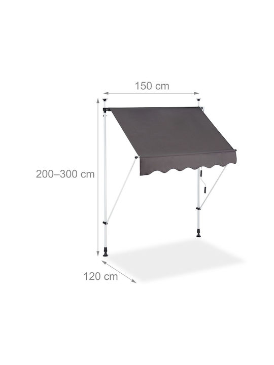 Relaxdays Cort Terasă Gri x1.2m