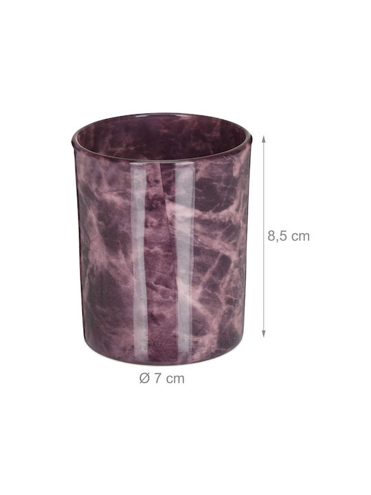Set 12 suporturi pentru lumânări violet, dimensiuni 8,5 x 7 cm Relaxdays
