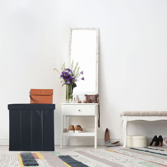 Hocker Für das Wohnzimmer Mit Stauraum Black 48.5x27x49cm Hocker Für das Wohnzimmer Mit Stauraum Black 48.5x27x49cm