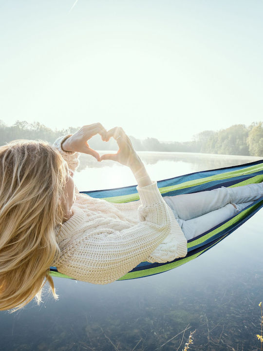 Relaxdays Хамак Двойна Текстил Син 250x150бр
