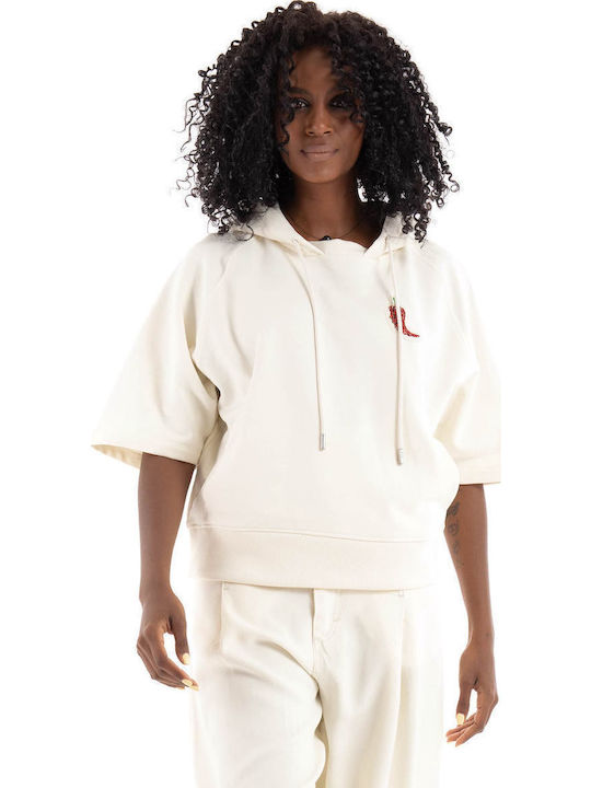 Women's Sweatshirt Hooded Ecru