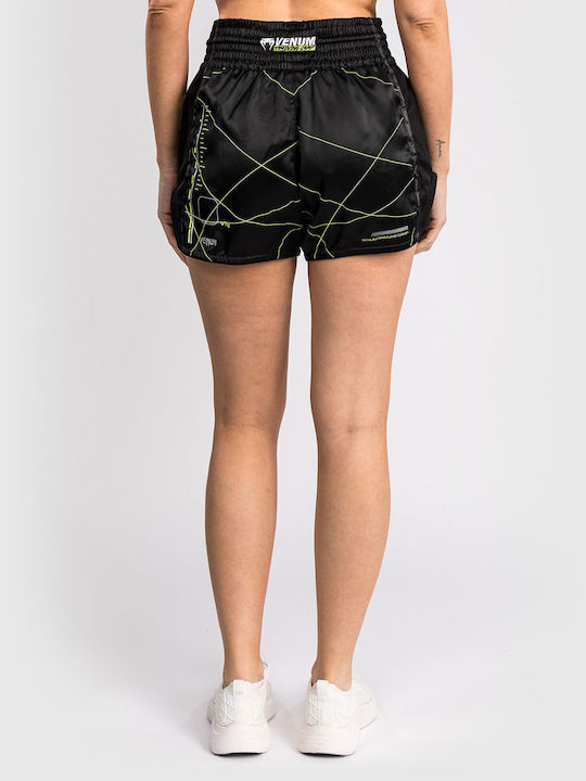 Damen Venum Training Camp 4.0 Muay Thai Shorts Schwarz Neo Grün