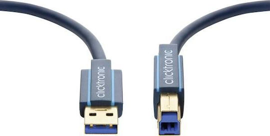 Clicktronic USB 3.0 Kabel USB-A-Stecker - USB-B-Stecker Blau 1.8m