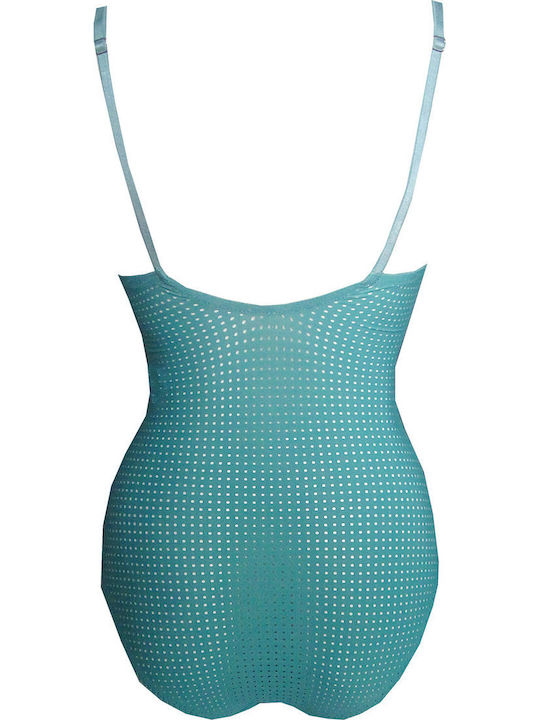 Green-Petrol Bodysuit Cup B Perforated Fabric Leilieve Next M7802