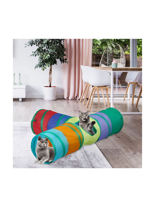 Котешки тунел за игра Relaxdays многоцветен сгъваем с 4 изхода