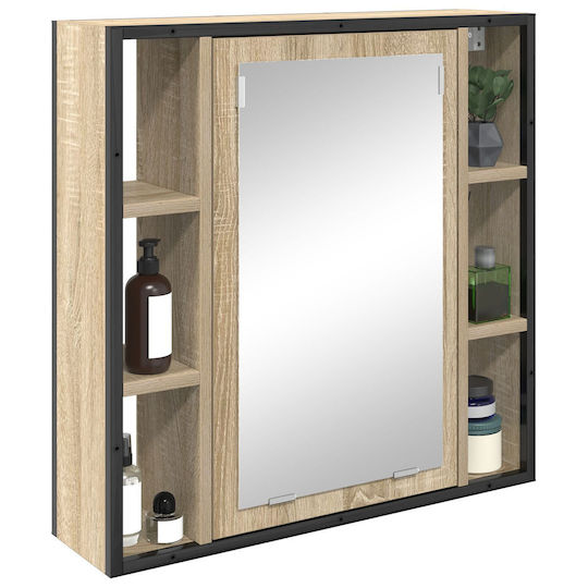 vidaXL Countertop without Sink with Mirror L60xW16xH60cm Light Oak