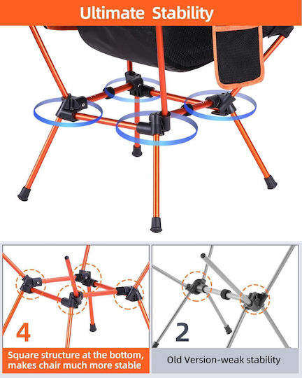 Set 2 Scaune Portabile Pliabile Sportneer Camping Pescuit Drumeții Aluminiu Țesătură Oxford Geantă de Transport