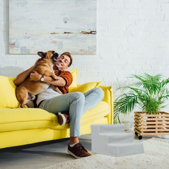 3-step Dog Stair Relaxdays 30 X 35 X 45 Cm Gray
