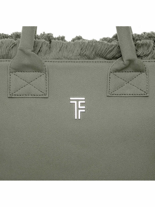 Feel & Touch Caribbean Υφασμάτινη Τσάντα Θαλάσσης Πράσινη