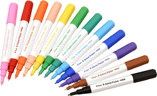 Set 12 Pilot Juice Paint Markers Medium Tip Pen 1.4 Mm Water-based Multicolor