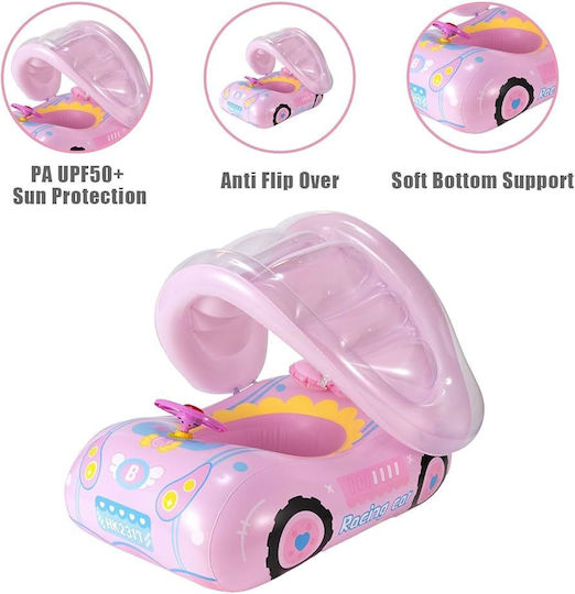 Kids Swim Trainer with Length 115cm and Pink Sunshade Swimtrainer