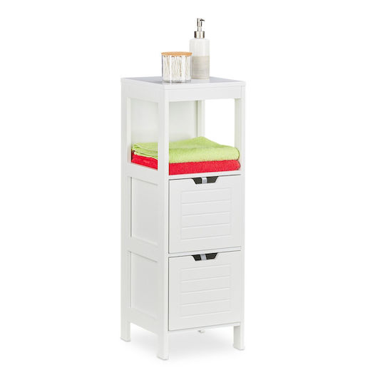 Relaxdays Bathroom Cabinet L90xW30xH30cm White