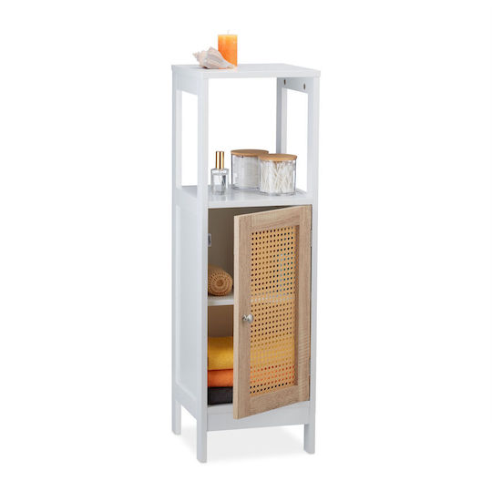 Relaxdays Cabinet de baie L96.5xA30xÎ30cm Lemn natural