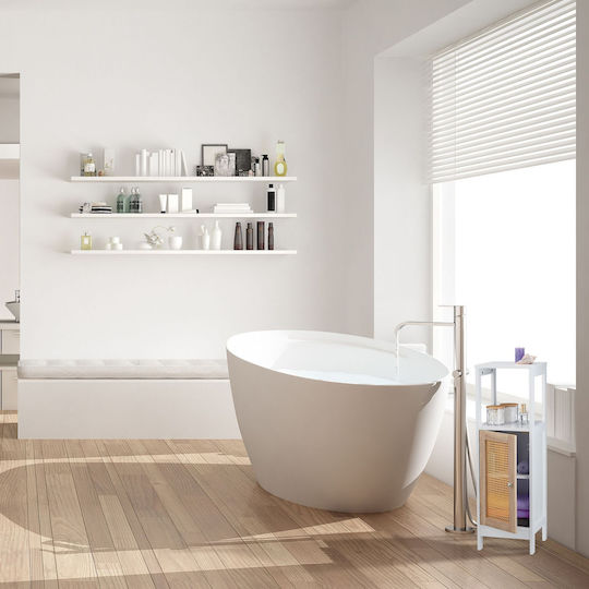 Relaxdays Cabinet de baie L96.5xA30xÎ30cm Lemn natural