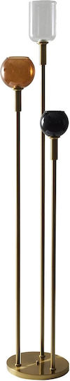 The Home Deco Factory Floor Lamp H150xW32cm. with Socket for Bulb E27 Gold