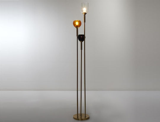 The Home Deco Factory Floor Lamp H150xW32cm. with Socket for Bulb E27 Gold