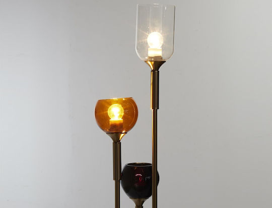 The Home Deco Factory Floor Lamp H150xW32cm. with Socket for Bulb E27 Gold