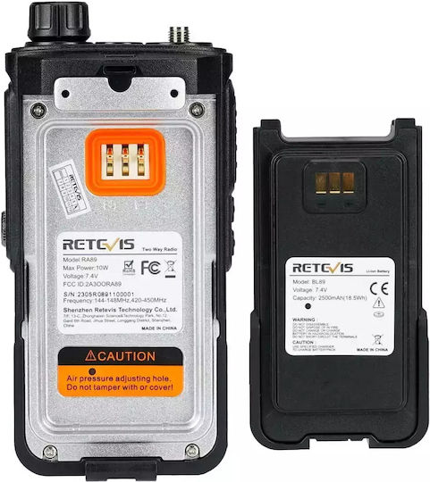 Retevis RA89 Ασύρματος Πομποδέκτης UHF/VHF 10W με Έγχρωμη Οθόνη