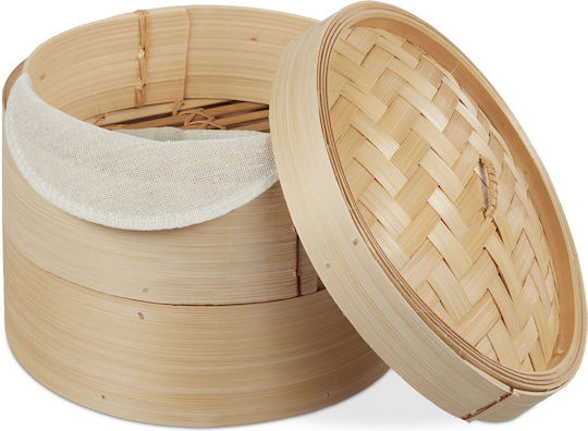 2-tier Bamboo Steamer Relaxdays 20.5 Cm