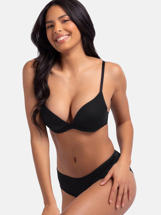 Push Up Bra Underwire Pink-black