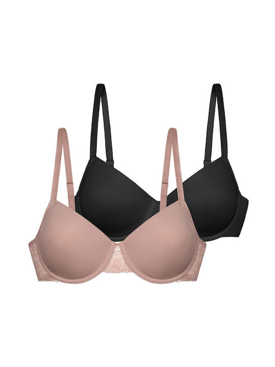 Rose/noir Σουτιέν mit leichter Polsterung mit Bügel 2Pack