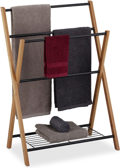 Relaxdays Rafturi de baie Raft Baie Bambus 87x37.5x37.5cm Neagră