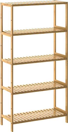 Casaria Επιδαπέδια Ραφιέρα Μπάνιου Bamboo 130x60x26cm Διάφανη