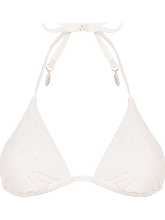 Giselle Bikini Triunghi Floral Alb