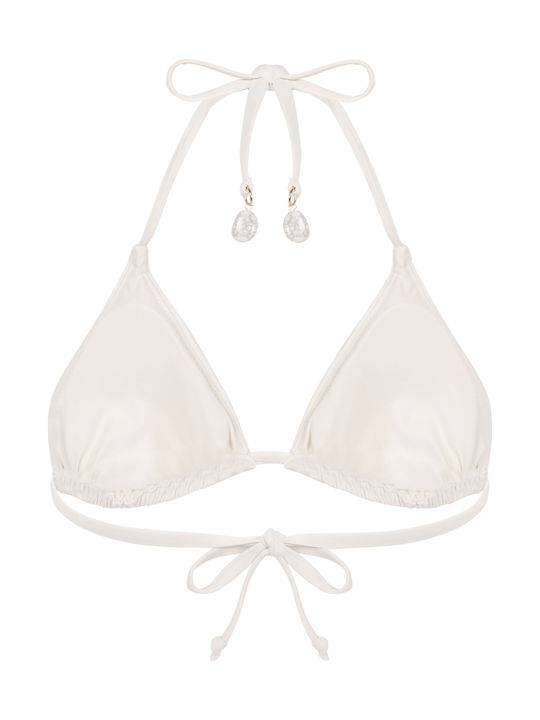 Giselle Bikini Triunghi Floral Alb