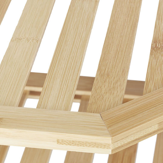 Relaxdays Γωνιακή Επιτοίχια Ραφιέρα Μπάνιου Bamboo 24x27x25.5cm Καφέ