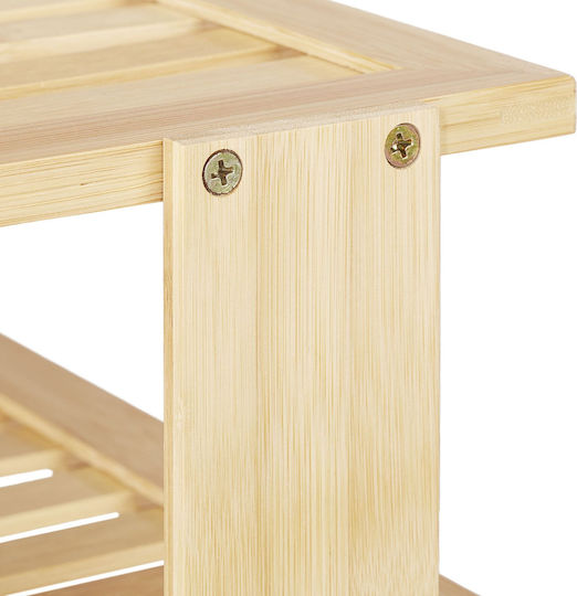 Relaxdays Γωνιακή Επιτοίχια Ραφιέρα Μπάνιου Bamboo 24x27x25.5cm Καφέ