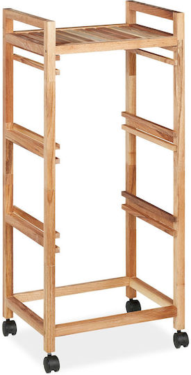 Relaxdays Floor Bathroom Shelf Wooden with 3 Shelves 96x43.5x33.5cm Brown