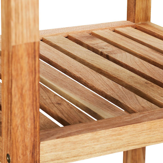 Relaxdays Floor Bathroom Shelf Wooden with 4 Shelves 110x35x35cm Brown